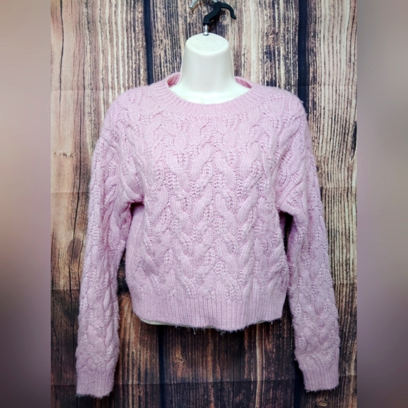 Jessica Simpson Pink Cable Knit Sweater size Small - Picture 1 of 4